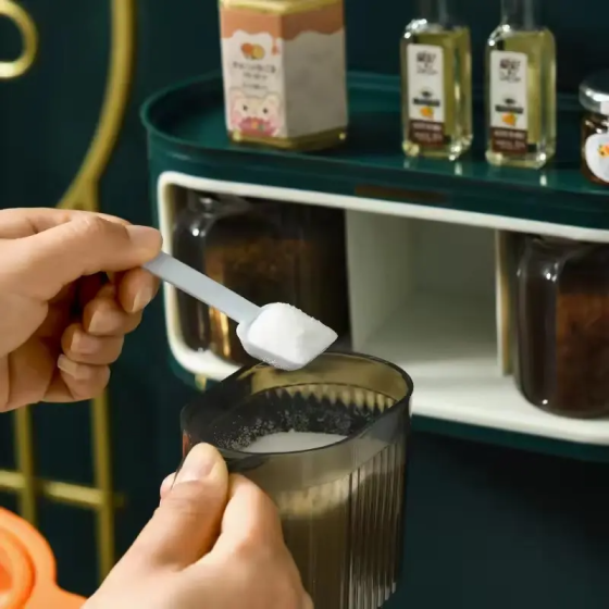 Настінний органайзер з двома чашами, банки для зберігання, модні банки для кухні, зелений колір Кам'янець-Подільський