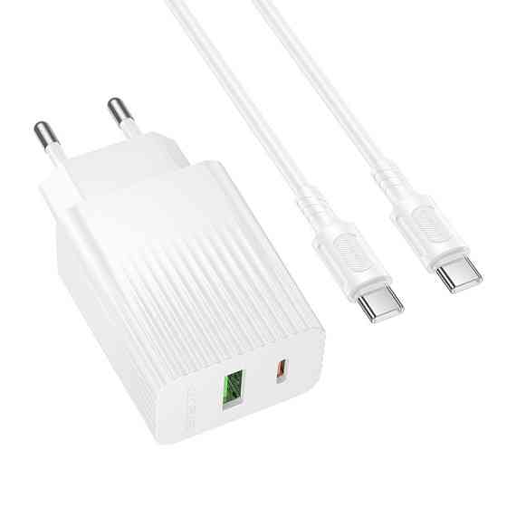 Мережевий зарядний пристрій з кабелем BOROFONE BAS76A Source PD30W+QC3.0 charger set(C to C) White Одеса