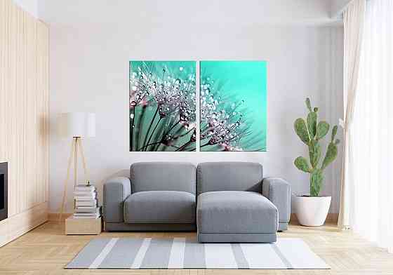 Модульная картина в гостиную / спальню Краплі води на квітці TLV-2_008 Киев