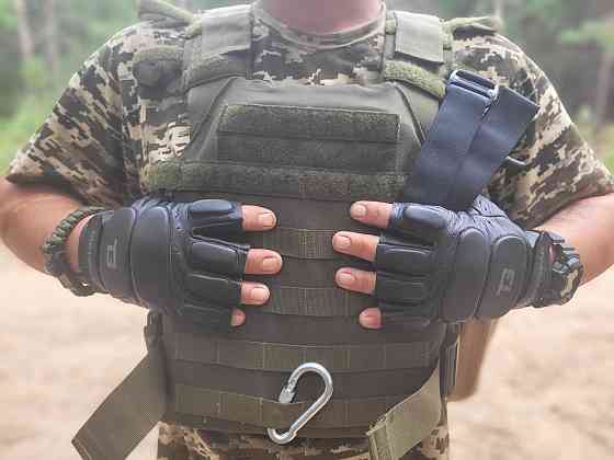Рукавички тактичні шкіряні без пальців TACTIGEAR PS-8801 Patrol Black L Кам'янське