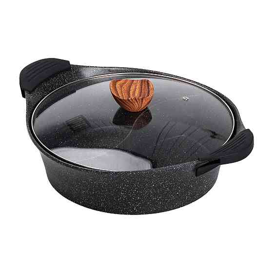 MGC Алюмінієва каструля Ø 30 см 2-ступінчасте мармурове антипригарне покриття Чорний MGC HP-4-4 Коломыя