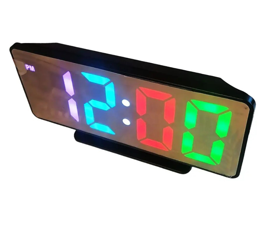 Годинник настільний VST-888H з RGB-підсвіткою, чорний Вінниця - фото 1