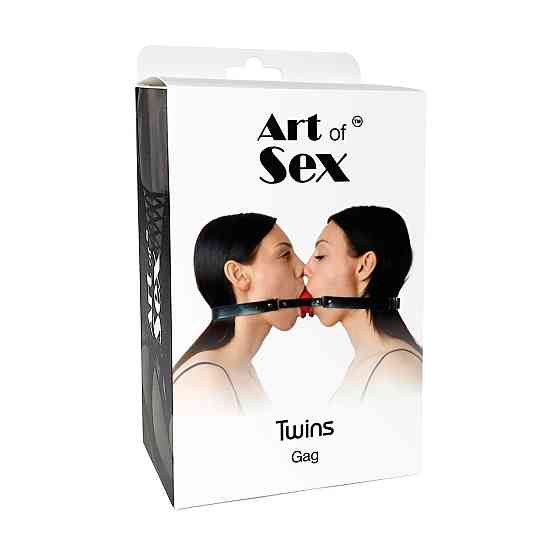 Подвійний кляп Art of Sex - Twins, натуральна шкіра Sex Aura Київ