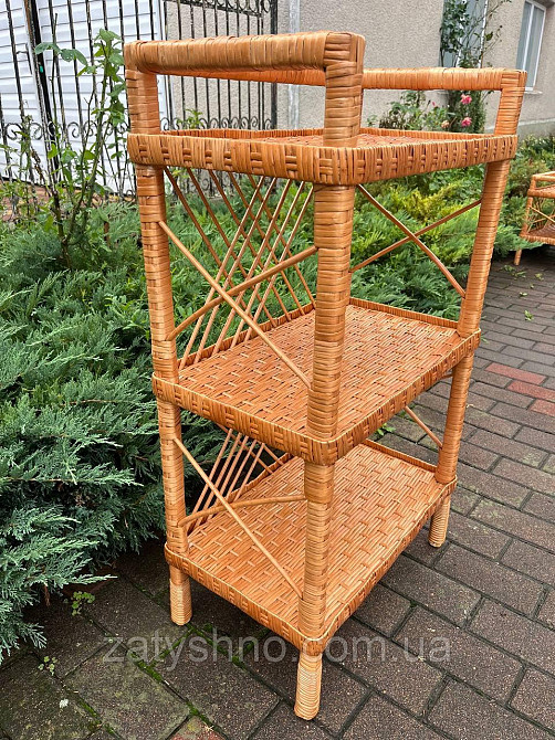 Полка плетеная из  лозы трех-ярусная Киев - изображение 9