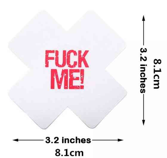 Наклейки на груди Хрести з написом 8 см біло-червоний Київ