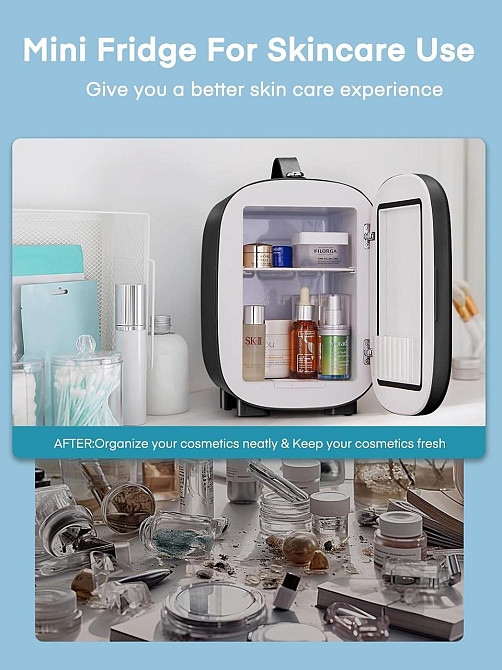 УЦІНКА! Міні-холодильник Fohere 5 літрів/6 банок Холодильник 12 В Холодильник для косметики Дніпро - фото 5