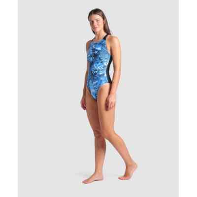 Купальник Arena Blue Flowers Swimsuit V Back 009027-850 синій, чорний 44 (3468337506461) Вінниця
