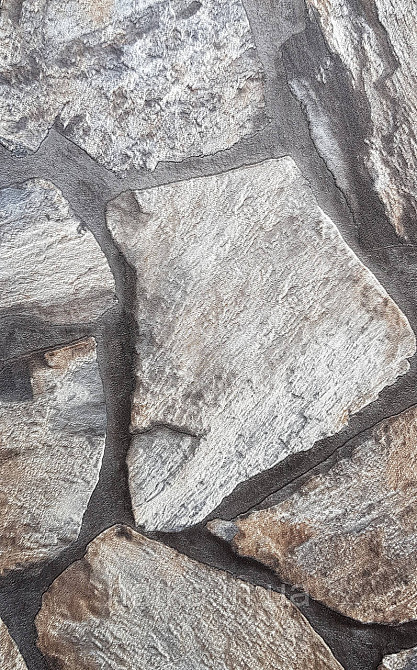 Обои виниловые на флизелине AdaWall Roka 1.06х10 под камень бут структурные черные серые коричневые 23114-3 Киев - изображение 1