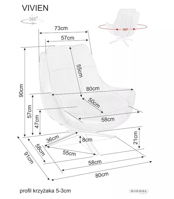 Крісло VIVIEN VELVET чорний мат каркас/карі BL.68 Київ - фото 6