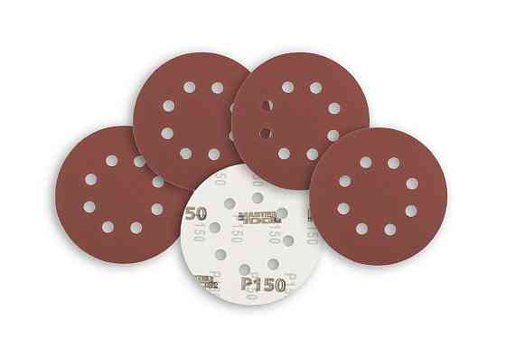 Круг шліфувальний на липучці MASTERTOOL 125 мм/8 отв P150 набір 5 шт 08-2515-H Коломыя