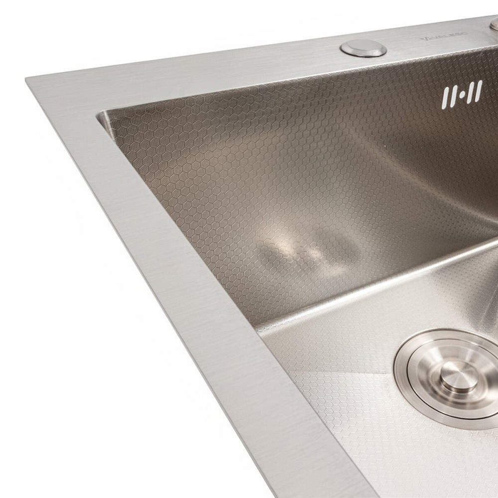 VALESO Кухонна мийка 50*50 нержавійка DECOR Valeso Handmade (сифон круглий, 3,0/0,8) Коломия - фото 9