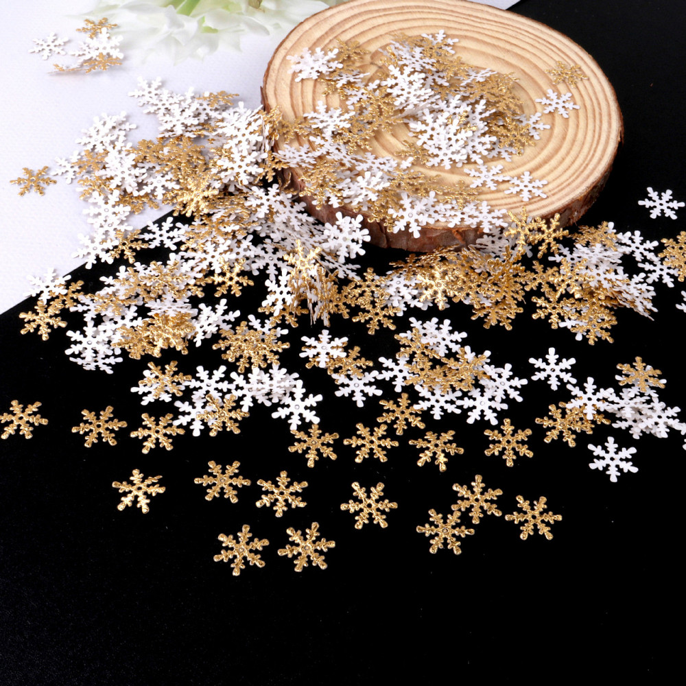 Новый год снежинки 300 штук 2см золотистый Киев - изображение 1