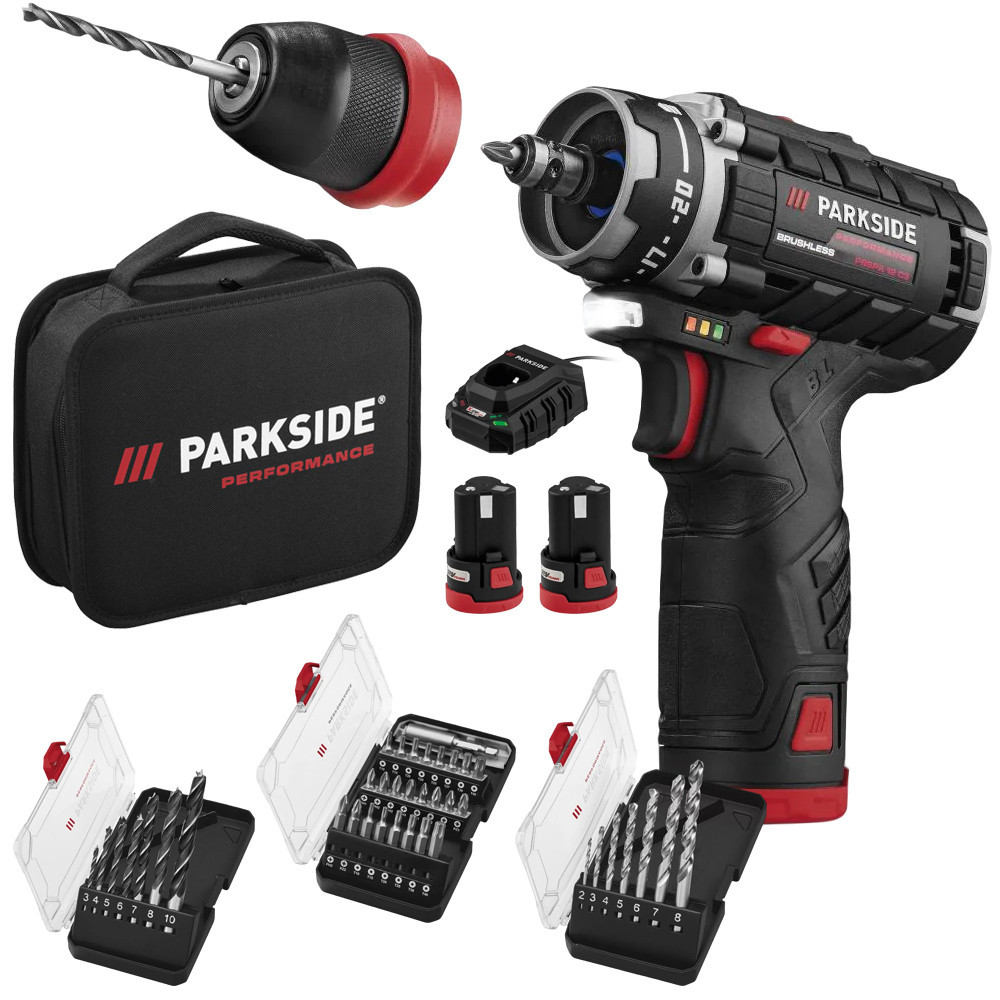 Аккумуляторная дрель-шуруповерт-отвертка 2в1 с сумкой Parkside Performance (PBSPA 12 E4) Нововолынск - изображение 1