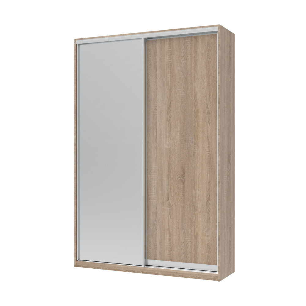 Шкаф-купе двухдверный Doros Сити Лайт 150х45х225 см Дуб сонома/1 Зеркало (DRS-011082) Львов - изображение 2