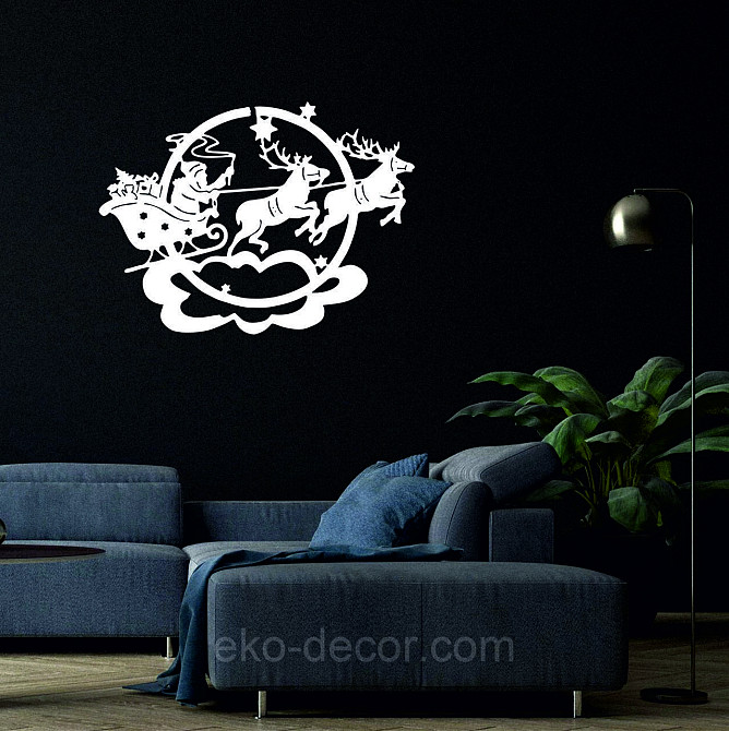 Декоративное настенное Панно «Новый год», Декор на стену 110*80 см, Белый Киев - изображение 4