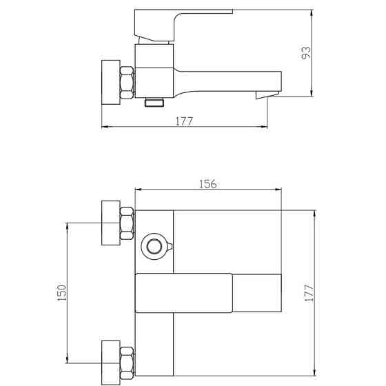 Смеситель для ванны Mixxus Trinity 009 (Euro) (MI6271) Киев