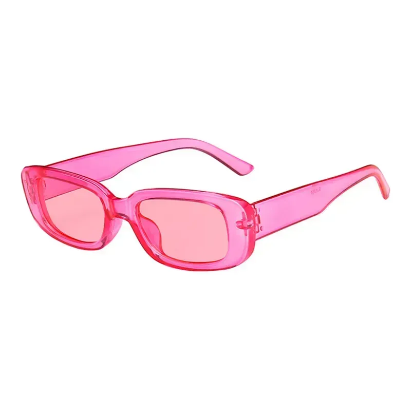 Сонцезахисні прямокутні окуляри в пластиковій оправі рожеві Луцьк - фото 3
