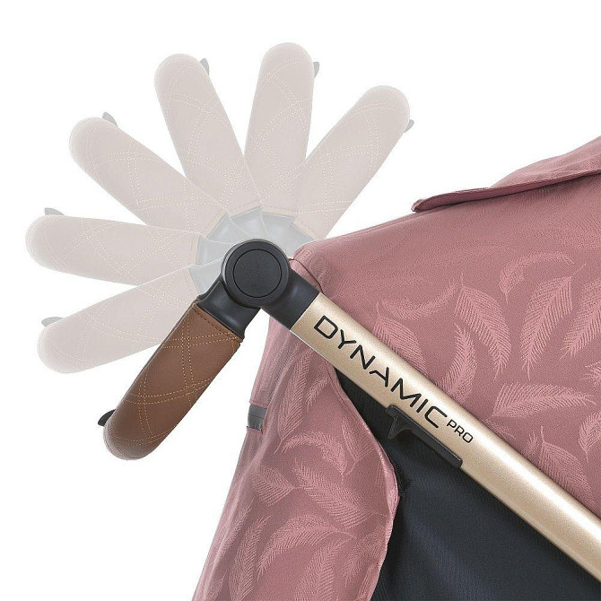 Коляска дитяча EL CAMINO DYNAMIC PRO Special Pink прогулянкова з чохлом та дощовиком Рожева з пір'ячками (ME 1053G-2) Чернігів - фото 9