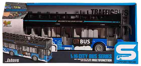 Іграшка DIY Toys Інерційний двоповерховий автобус зі звук. та світл. ефектами, дверцята відкриваються (7080887) Київ