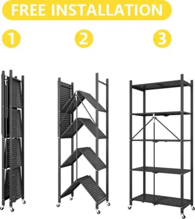 Стеллаж мобильный пятиярусный универсальный раскладной из нержавеющей стали Коломия