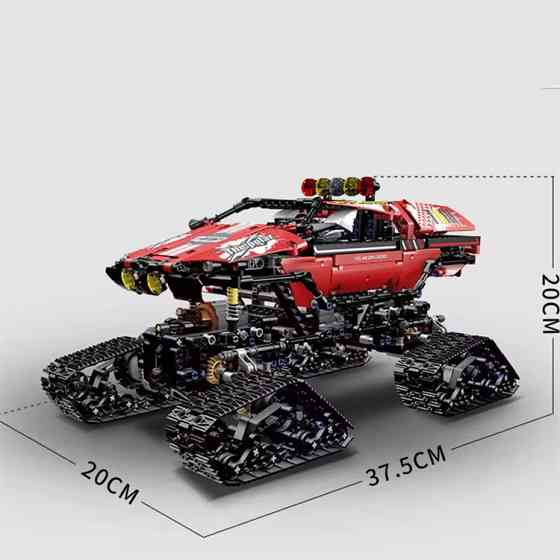 Конструктор споротивний позашляховик на гусеничному ходу на дистанційному управлінні на 1381 деталь, червоний Кам'янець-Подільський