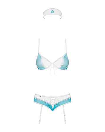 Эротический костюм медсестры Obsessive 834-CST-6 S/M, бело-голубой Sex Aura Киев