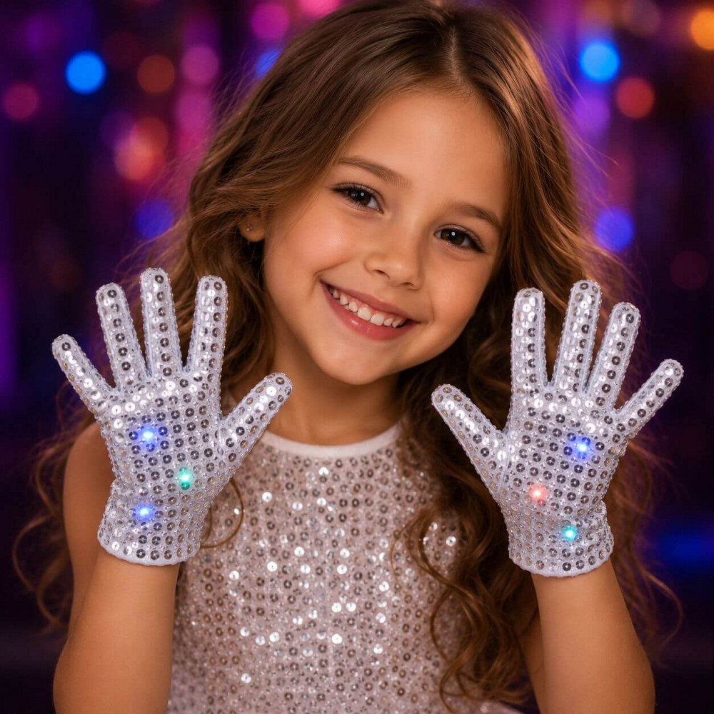 Перчатки ДЕТСКИЕ на 3-6 лет СЕРЕБРО Пайетки 17х7 см Киев - изображение 14