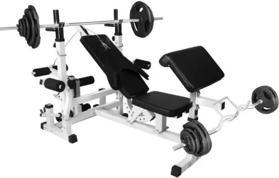 Тренажер Лавка pod sztangę 6w1 + obciążenia żeliwne (zestaw 100 kg) Київ