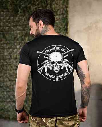 Тактическая потоотводящая футболка One Shot black ПП4655 Киев