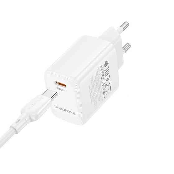 Мережевий зарядний пристрій BOROFONE BN28 Fuente single port PD30W charger (EU) White Одеса