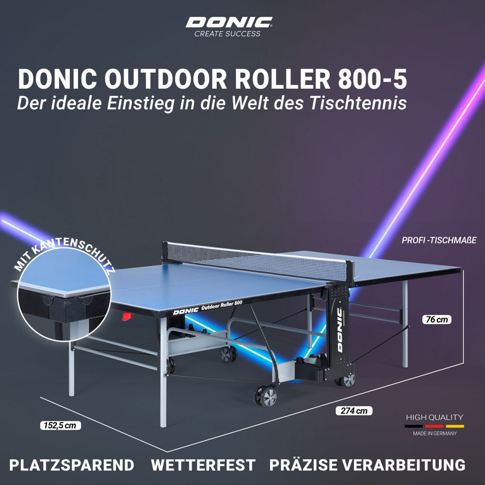 Теннисный стол Donic Outdoor Roller 800-5 Синий Киев - изображение 4