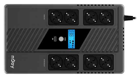 ДБЖ NJOY Token 800 (UPCSBLS680TTOAZ01B), Lin.int., 8 x Schuko, USB, LCD, пластик ( Чорний ) Харьков