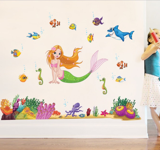 Дитяча наклейка на стіну Русалочка та друзі Київ - фото 1