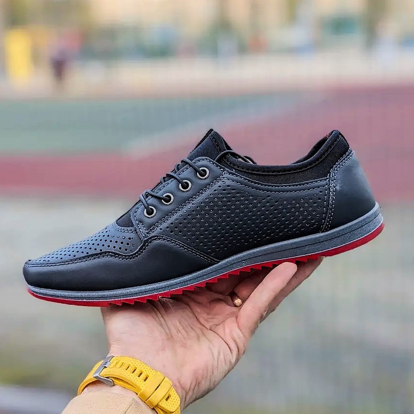 Мужские Мокасины Летние Черные Кроссовки Сеточка Перфорированный в дырочку (размеры: 40,41,42,43,44,45)- 218-2 Днепр - изображение 4