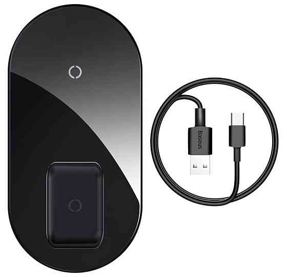 БЗП Baseus Simple 2in1 Wireless Charger Turbo Edition 24W with 12V Charger EU Qi Black Киев