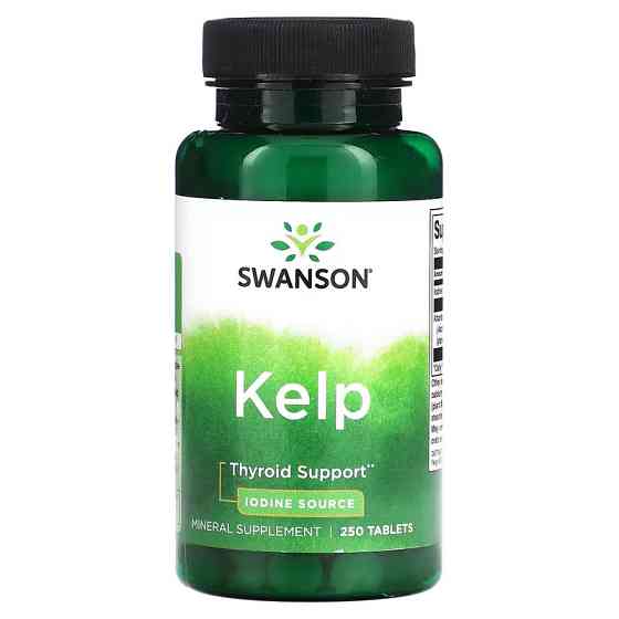 Йод из бурых водорослей Swanson Kelp Iodine Source 225 мкг 250 таблеток Луцк