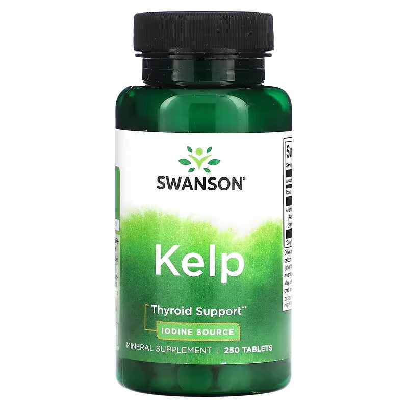 Йод из бурых водорослей Swanson Kelp Iodine Source 225 мкг 250 таблеток Луцк - изображение 1