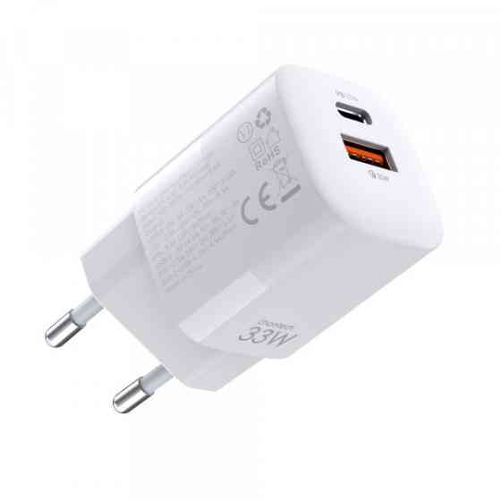 Зарядний пристрій 1хUSB-C+1xUSB 33W PD QC3.0 PD5006 білий Choetech (PD5006-EU-WH) Киев