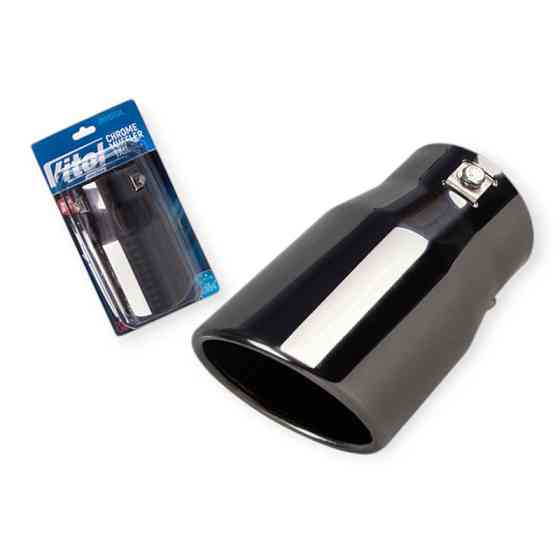 Насадка глушник чорний глянець d 76мм, l 152мм, зовнішні 89мм на Мукачево