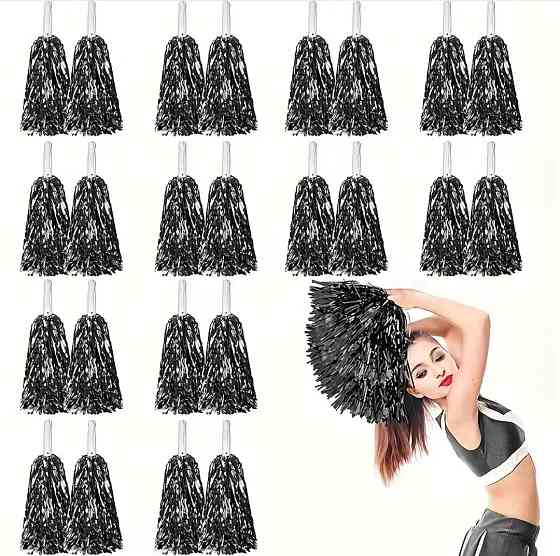 Помпони для чорлідингу чорний 2 шт. Київ