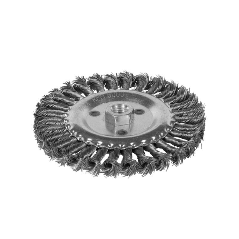 Щетка проволочная дисковидная Ø125мм М14×2мм (стальная витая) SIGMA (9021121) Ровно - изображение 1