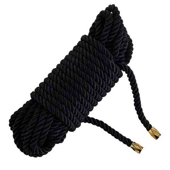 Веревка для шибари LOCKINK SEVANDA Shibari Pratice Rope, черная, 8 м, нейлон+хлопок Sex Aura Киев