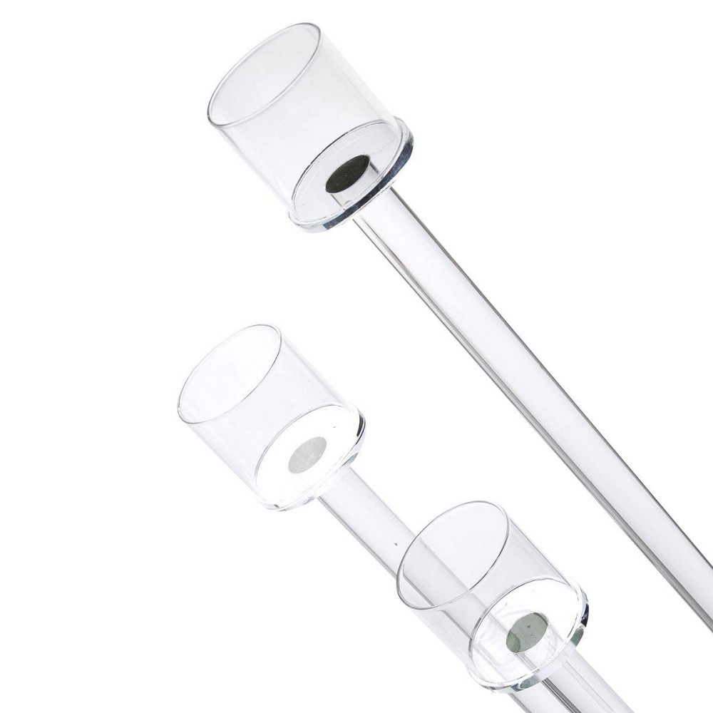 Підсвічник скляний на 3 свічки 16×57 см підсвічник декоративний прозорий на ніжці HP-4-15 Київ - фото 3