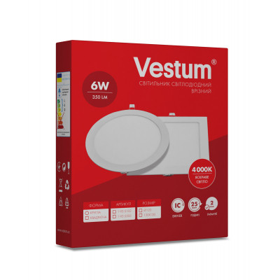 Світильник Vestum LED круглый 6W 4000K 220V (1-VS-5102) Вінниця - фото 3