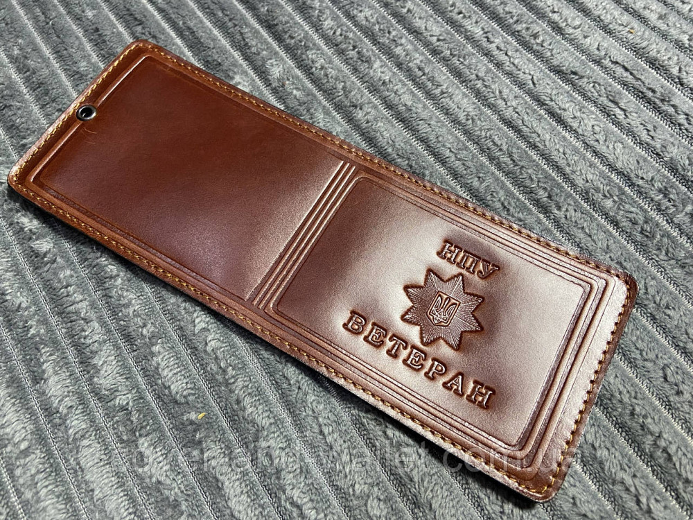 Шкіряна обкладинка ветеран НПУ (Національної поліції України) Київ - фото 4