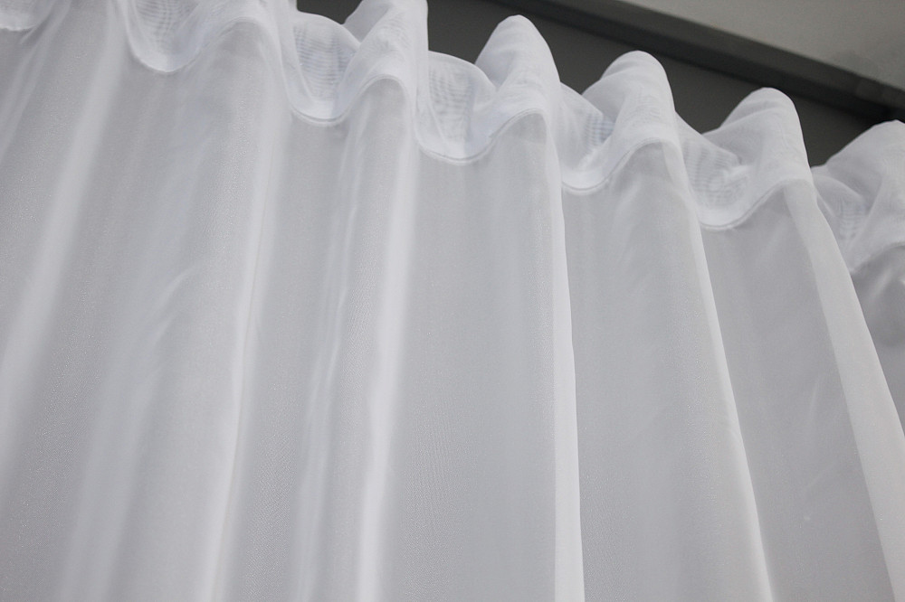 Тюль з тасьмою на трубу VR-Textil н101 Шифон однотонний Білий 600х270 см (44-008) Київ - фото 6