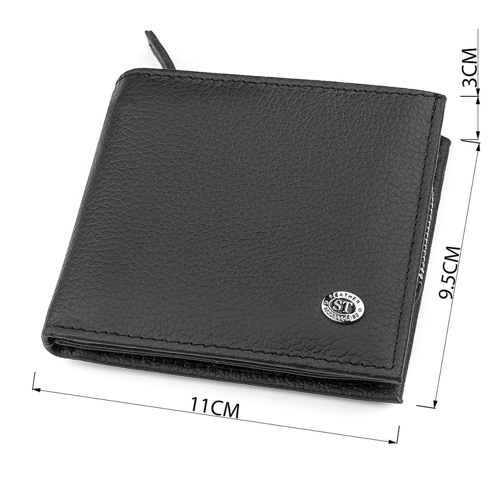 Мужской кошелек натуральная кожа Черный (ST Leather) Киев - изображение 7