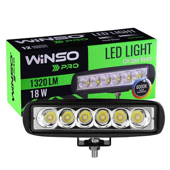 Фара светодиодная Winso Pro Epistar точечный 10-30V, 18W (6x3W), 1шт (780220) Львов
