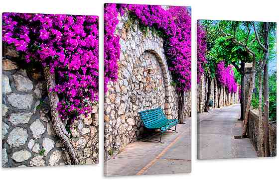 Модульная картина в гостиную / спальню Місто в квітах Art-621_3 Киев