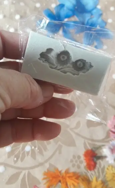 Молд маленький Цветочки 60 на 28 мм серый Киев - изображение 3